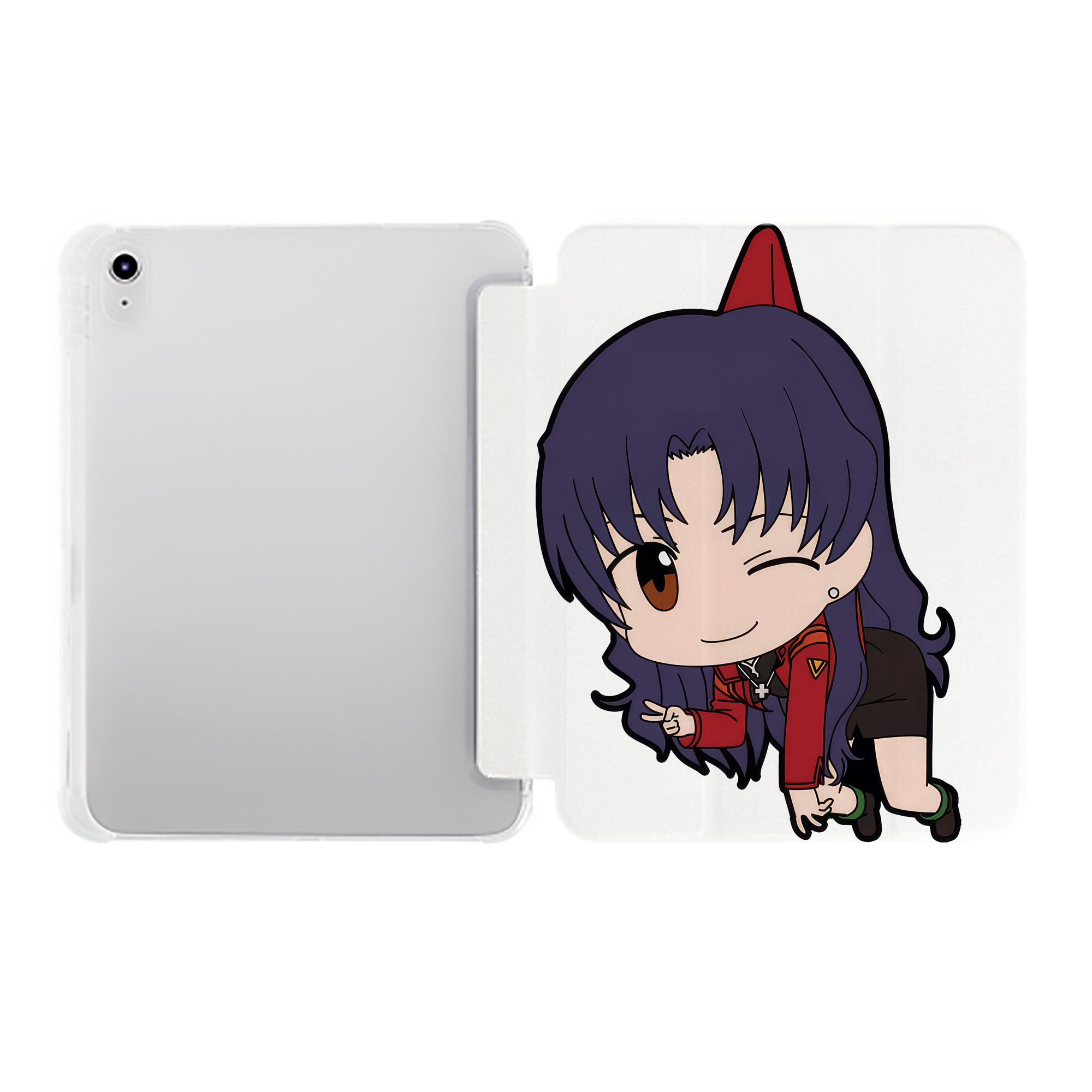 （画像用） EVA 新世紀エヴァンゲリオン IPad ケース ペン収納付き 三つ折りスタンド PUレザー×シリコン 対応機種9.5/10.5/10.9インチ